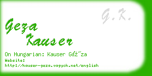 geza kauser business card